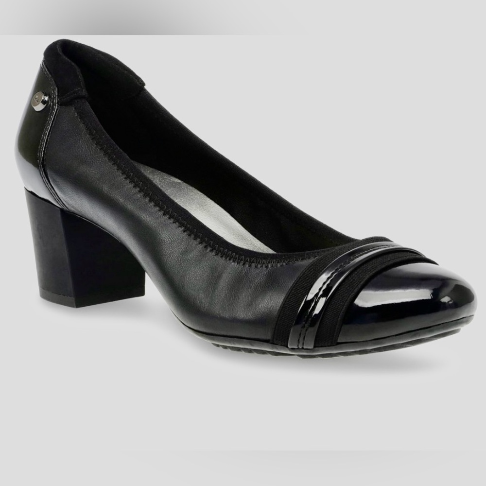 Anne Klein Guardian pumps in Black Leather. Size 9 Medium. New Never Worn No Box